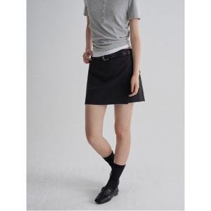 벨티드 미니 스커트 팬츠  블랙 (325727LY45)