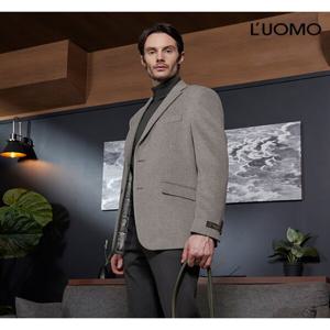 남성 울 캐시미어 블렌딩 퀼팅 재킷 베이지