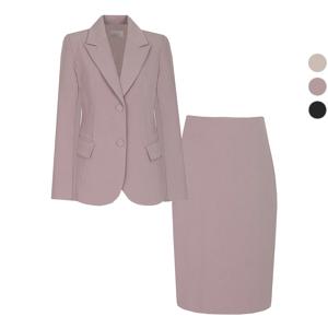 SET 여성 클래식 싱글 봄가을 정장 자켓+스커트 세트