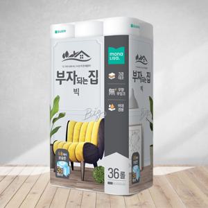모나리자 부자되는집 두루마리휴지 3겹데코 25m 36롤 롤화장지 화장지 휴지