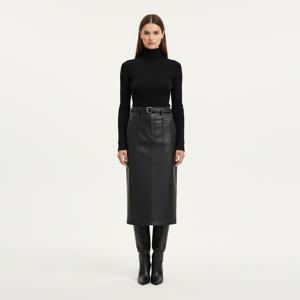 [하프클럽] 벨티드 H라인 페이크레더 스커트_M53SWS001ME