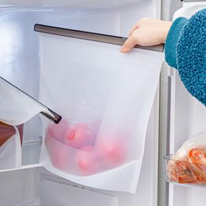 다회용 스탠딩 실리콘 지퍼백 슬라이드 푸드 저장팩 냉장고 보관용기