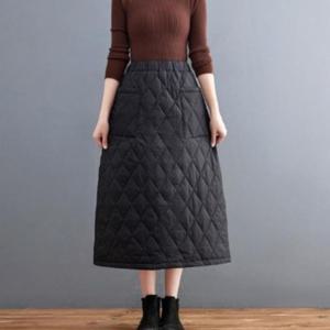 [하프클럽] 여성용 겨울 방한 롱 패딩 퀼팅 스커트