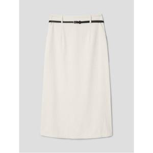 벨티드 코듀로이 롱 스커트  아이보리