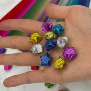 문구용품 레인보우 반짝이 별접기 별종이 세트 색종이세트 종이접기세트 종이접기만들기