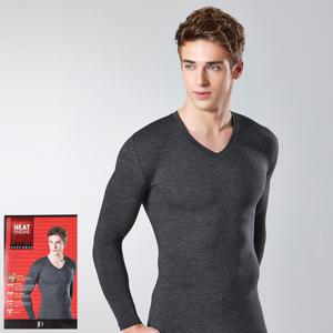 에어로히트 회색 V넥 남자 발열 내의 내복 상의