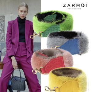 악어 패턴 가죽 밍크스트랩 여성 가방끈 밍크 퍼 스트랩 LTZ 5154