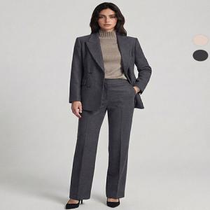 SET 여성 스타 더블 겨울 정장 자켓+기모팬츠 세트