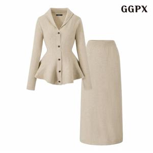 정상가:159,000원 ㅣ 플레어 니트 가디건 롱 스커트 셋업 (GPDOW012D)