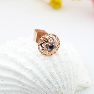 [현골드앤실버] 18k 사파이어 플라워 서클 피어싱