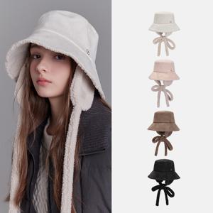 스웨이드 탈부착 부클 이어머프 버킷햇 레이사 (4 colors)