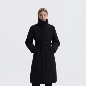 N254WDW350 여성 어반 노사시 코트형 구스 롱다운 BLACK