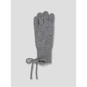 리본 포인트 니트 장갑 - 그레이 (195X87WY43)
