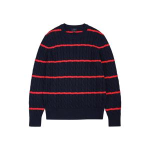 스트라이프 크루넥 스웨터 (네이비) (BBWRMF8493QES)