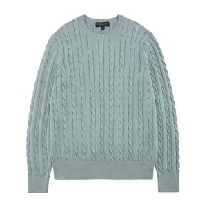 [정상가 189000원] 수피마 코튼 케이블 크루 로고 스웨터 (라이트그린) (BBWRMM0802HES)