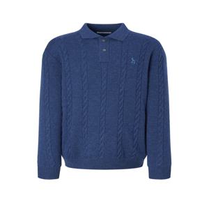 남성 [[25FW]] HZSW5D552B3 [시즌오프][아이코닉] 딥블루 울 케이블 카라 니트