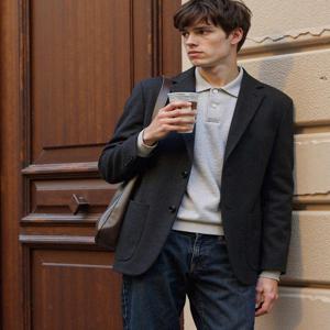 남성 [[25FW]] HZJA5C233CG [시즌오프]차콜그레이 투톤조직감 져지자켓