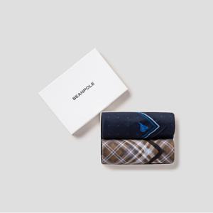 (BE5284M01D) (BE5284M01D)멀티 체크 손수건 2매 세트  브라운