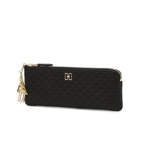 [선물포장/쇼핑백동봉] 블랙 DD 로고패턴 소가죽 슬림 지퍼장지갑 DCWA5F518J