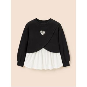 여아 레이어드형 스웨트 셔츠 - 블랙