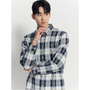 헤링본 믹스 미들 체크 셔츠  그레이 (BC4X64O063)