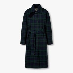 [톰보이] 벨티드 체크 패턴 롱코트 9165411887