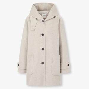 [톰보이] 핸드메이드 후드 울혼방 하프코트 9175411981