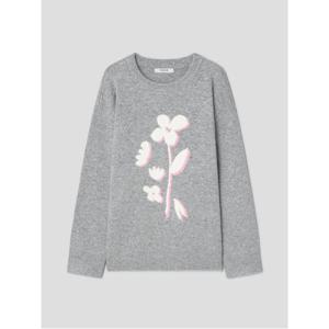 플라워 그래픽 롱 풀오버  그레이 (125X51MQ93)