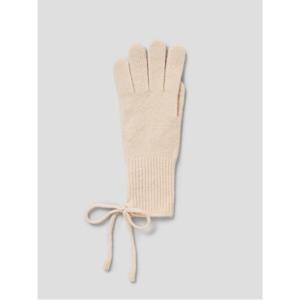 리본 포인트 니트 장갑 - 아이보리 (195X87WY40)