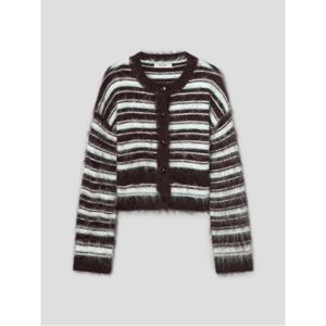 스트라이프 카디건  브라운 (125X5AMQ9D)