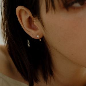 14K 진주 볼 커브 피어싱