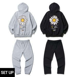 [SET] 앨빈클로 카모마일 오버핏 후드티 조거/세미와이드 팬츠 셋업