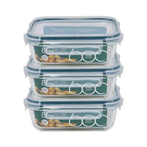 코멕스 오븐글라스 내열유리 밀폐용기 640ml x 3개