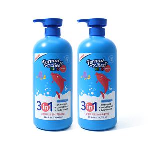 포멀비 키즈 3in1 유아 올인원 샴푸+컨디셔너+바디워시 대용량 복숭아향 1L+1L (2개)