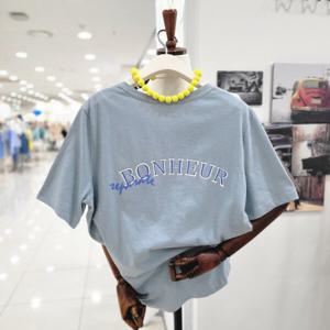 브이넥 뒤레터링 여름반팔티셔츠 VA5ST93KM_US