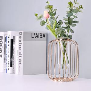 북유럽 골드프레임 철제 와이어 화병 인테리어 조화 꽃 유리화병 쏠리또