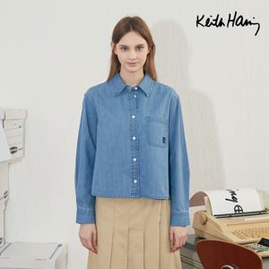 [최초가79,900] 키스해링 24FW 크롭 데님 셔츠 2종 여성