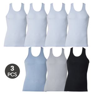 남성 조끼런닝 민소매런닝 메리야스 컬러 백색 회색 검정 순면 런닝 3매