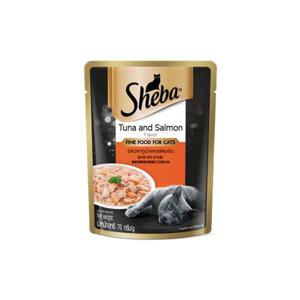 고양이 습식 주식 파우치 참치와 연어  70g x 12개 세트