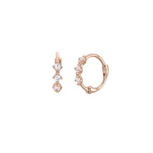[GB] 트리플 큐빅 원터치 귀찌 14K GOLD 귀걸이 LOFH2007G