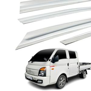 포터2 더블캡 리어도어 크롬 썬바이저 차량용 진흥 2P 썬바이저몰딩 썬바이져몰딩