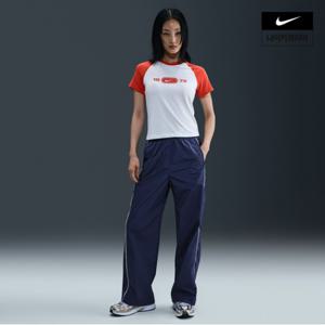 여성 윈드러너 하이웨이스트 우븐 오픈 헴 팬츠 FV7656-410