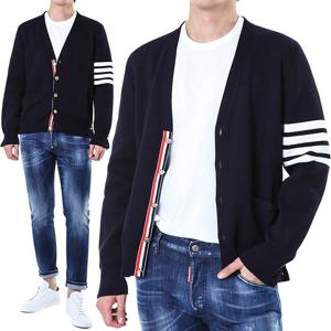 삼선탭 밀라노스티치 금장버튼 V넥 가디건 네이비/MKC171A 00219 415