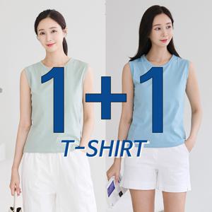 드리다 1+1 여성 여름 20수 바이오 코튼 면 이너 민소매 나시 티셔츠 미시 캐주얼 나들이 휴가룩