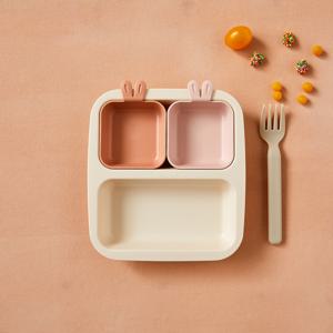 NEW 키즈세이프 렌지안심 네스틱 토끼 미니플레이트 3P 투톤핑크