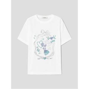 그래픽 박시 티셔츠 - 화이트 (165842AQ31)