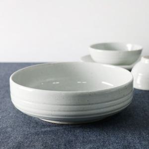 꽃 고백자 국산 도자기 비빔기 22.5cm 고백자 탕기 셀러드볼 넓은대접 큰대접 비빔기 덮밥기