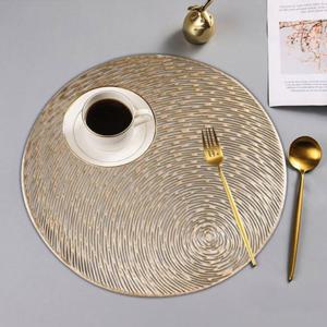 프렌치풍 부채무늬 원형 테이블 플레이팅 매트 식탁보 실리콘매트 방수식탁매트