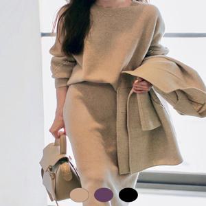 [귈림] 스티치 니트 스커트 투피스세트 (GBSSE010P)