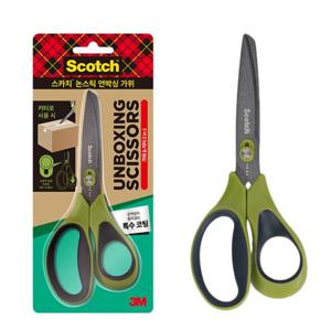 3M 스카치 논스틱 언박싱 가위 그린 사무용가위 안전가위